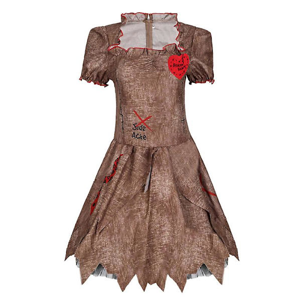 Voodoo-dukke kostume til voksne kvinder til Halloween-udklædningsfest, cosplay-rollespil og temafest XL