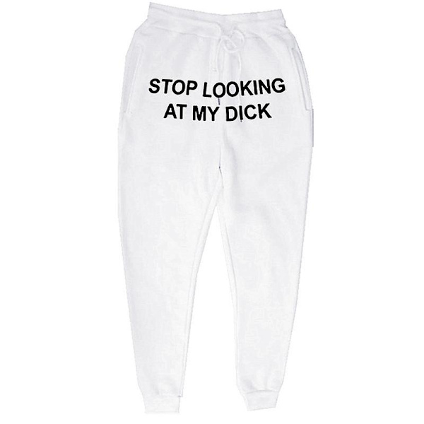 Brevtryck Casual Byxor För Män Och Kvinnor Dragsko Lös Hög Midja Sportbyxor 8 white XXXL