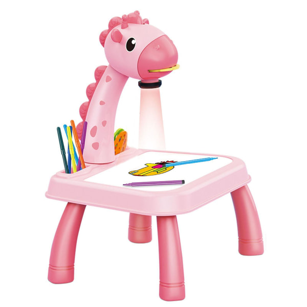 Barn Smart Giraffe Style Projektor Skrivbord Med Ljus Lärande Målarmaskin Leksak 5ml