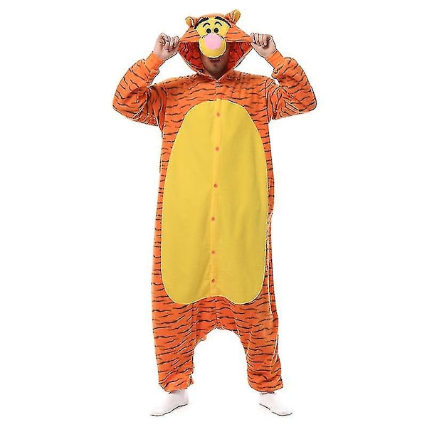 Halloween Onesie Tegneserie Tiger Pyjamas Til Voksne Kvinder Mænd Dyr Kigurumis Pyjamas Hjemmetøj Julekostume Festkostume Xxl XXL