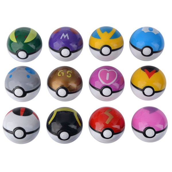 12 st/ set 4,8 cm Poke Ball Delikat samlarbar PP Härligt Pokeball-leksakspaket med karaktärsfigur för barn Multicolor