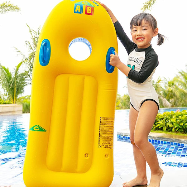 Oppustelig Surfboard Flydende Bodyboard med Håndtag Pool Flåder Række Dobbelt Luftkammer Boarding Sommer Hav Seng