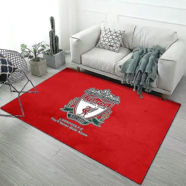 Fotballag Logo Område Teppe Sklisikker Gulvmatte Dørmåtte Liverpool Teppe Egnet For Soverom Innendørs Og Utendørs 80*120cm