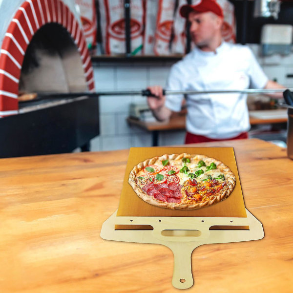 Pizzaskyffel, pizzaskalet som överför pizza perfekt, pizzapaddel med handtag