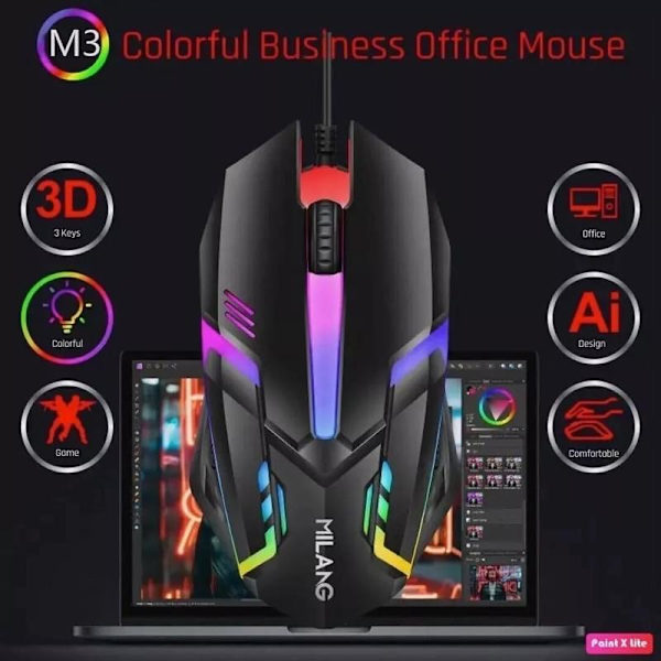 Wired USB Gaming Mouse RGB Gaming Ergonomic Optical Computer Game Mouse for Computer