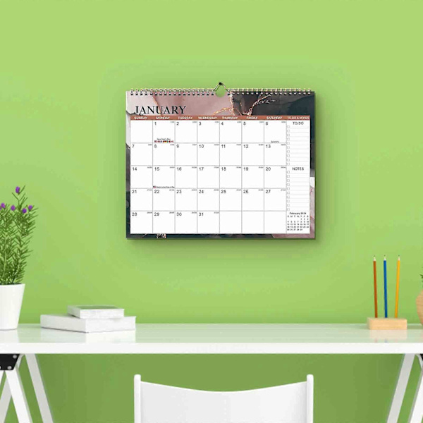 Väggkalender 2024-25 Planeringskalender Tjockt papper Års kalender Med Flera Helgdagar För Planering Och Organisering A