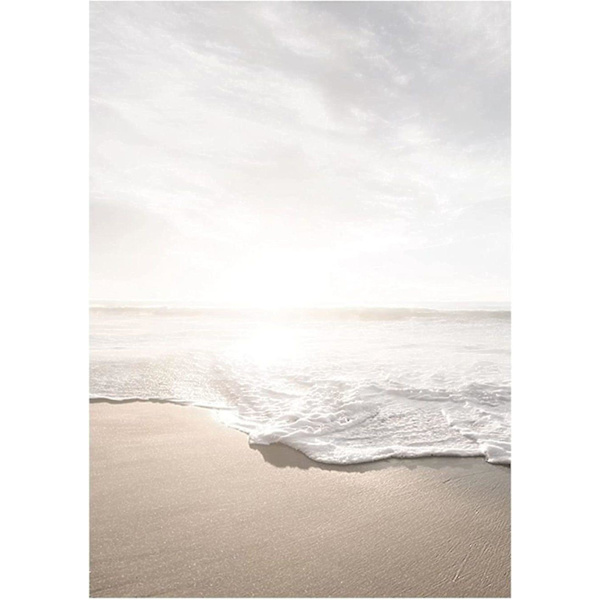 2024 Sæt med 3 plakater til stuen - Billeder Dekoration Soveværelse - Solnedgang Strand Stilfulde vægbilleder - Uden billedramme (40 X 60 cm)