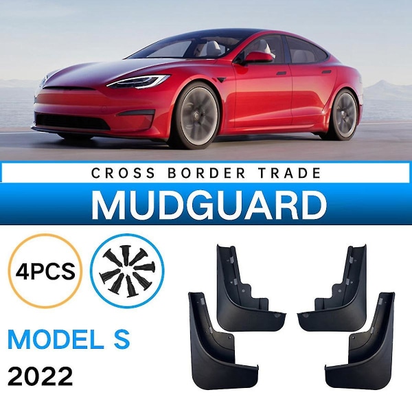 Stänkskydd för Model S 2022 2023 Stänklappar Stänkskydd Tillbehör