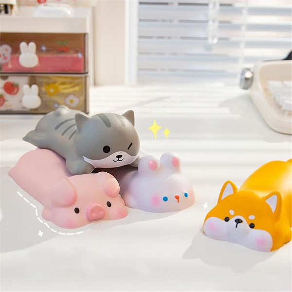 4 stk. Ergonomisk Kawaii håndledsstøtte musemåtte til kontor- og spilbrug - langsomt stigende memory foam armlæn