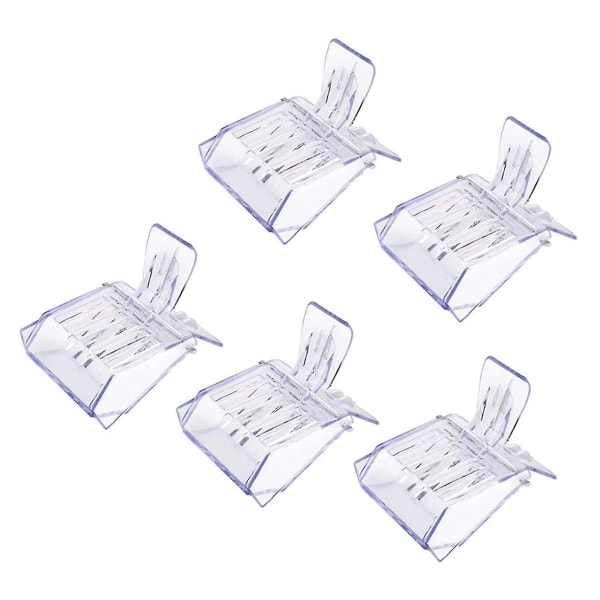 5pcs Queen Bee Cage Transparent Plastic Clip Catcher Trap Box Beekeeping Tool