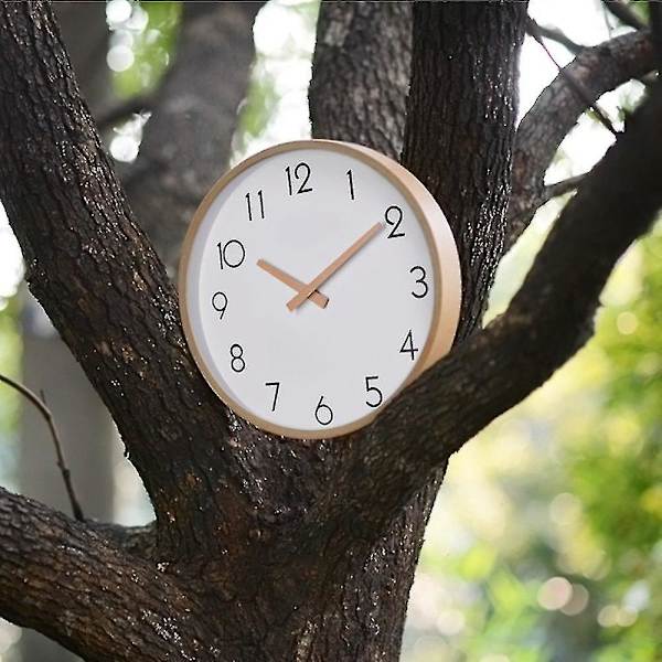 Väggklocka Trä 12 Tum Tyst Stor Trä Väggklockor Digital Väggklocka Icke Tickande För Natt Tabl
