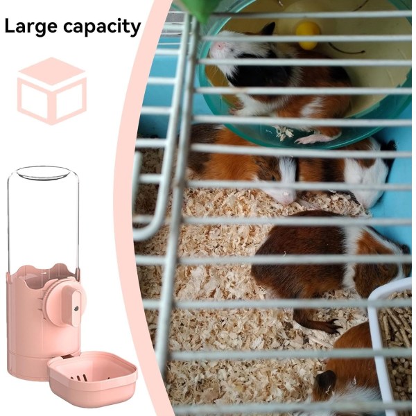 Pet Cage Automatic Water Dispenser,750ml Siphon Water Dispenser Gravity Pet Drinking Bottle | Large Capacity Water Bowl Detachable Waterer