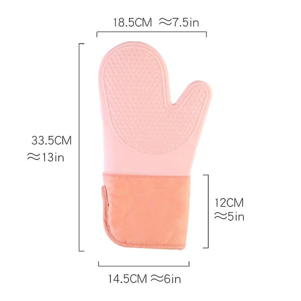 Et par bageovnhandsker, silikone- og bomulds handsker, bikageisolationshandsker Pink