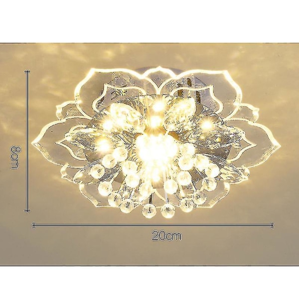 20cm 9w Moderne Krystall Led-taklysarmatur Gang Pendel Lampe Lysekrone Yellow 20x5cm