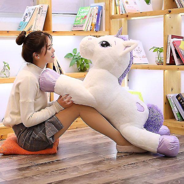 60/80/110cm Hjärta Ögon Enhörning Plysch Leksaker Jätte Storlek Enhörning Fylld Djur Häst Leksak Mjuk Unicornio Peluche Docka Present Barn