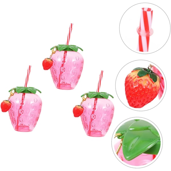 3 stk drikke juice pp drikke jordbær drikke jenter & kopp krus oz/ml dekorativ modellering aloha plast te sommer kopper for rekvisita ting