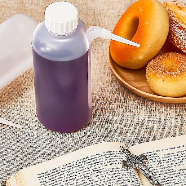 5 stk. nadverbegerflasker i plast uden dryp, klemmeflaske til juice med sugerør i siden [ALJ]
