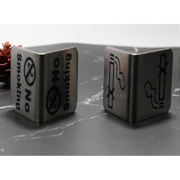 Bordsmodell Rökning Förbjuden Skylt Rostfritt Stål för Inomhusbruk 4-pack Multi 5x5cm