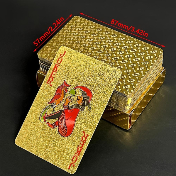 Creative Gold Folie Poker Card Pet Plastic Poker Vaskbar Holdbar Gold Poker Card Spil Gaver