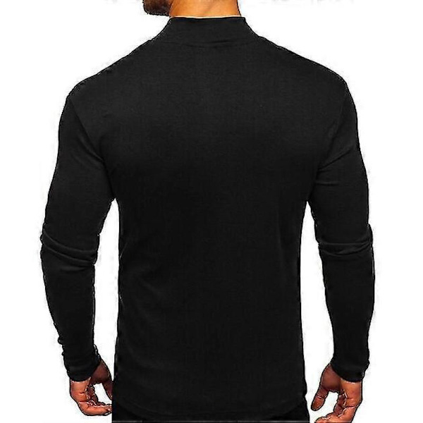 Herre Half Turtleneck Langærmet Pullover Top black XL
