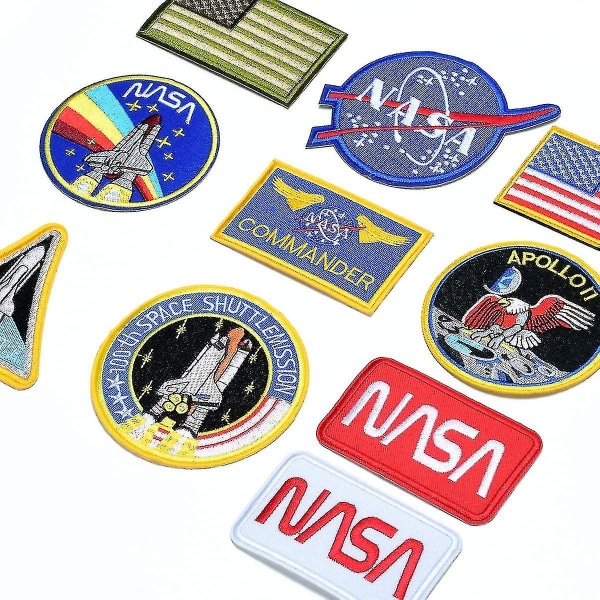 Nasa 100:e rymdfärja Military Mission Logotyp Strykplåster 8-pack för kläder