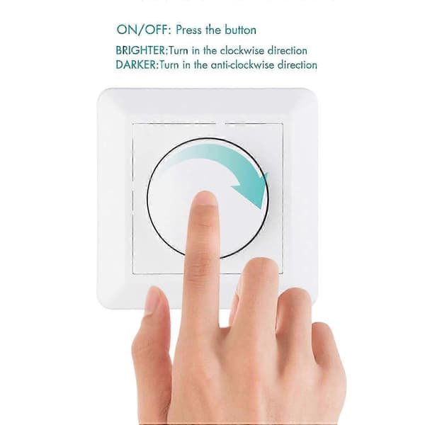 Dimmer Switch, 220-240v 5-200w Smart Knapp Ljusbrytare och Dimmers Dimmer Switch White As shown