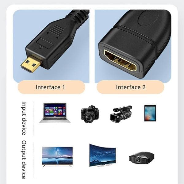 MicroHDMI til hun-adapter 4K-opløsning til smartphones, tablets og kameraer - bærbar Multicolor