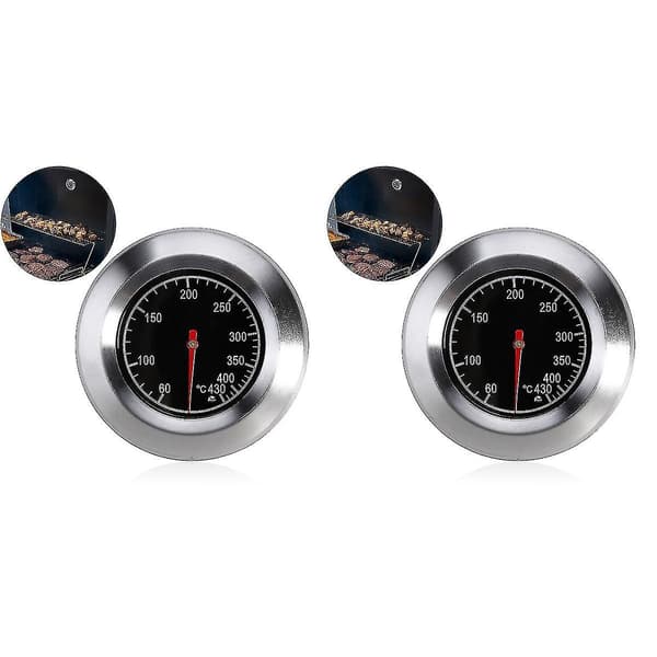 2 st 7,6 cm Utomhus Rostfritt Stål BBQ Ugn Termometer Temp Mätare Oval Formad BBQ Termometer Kontroller Utomhus
