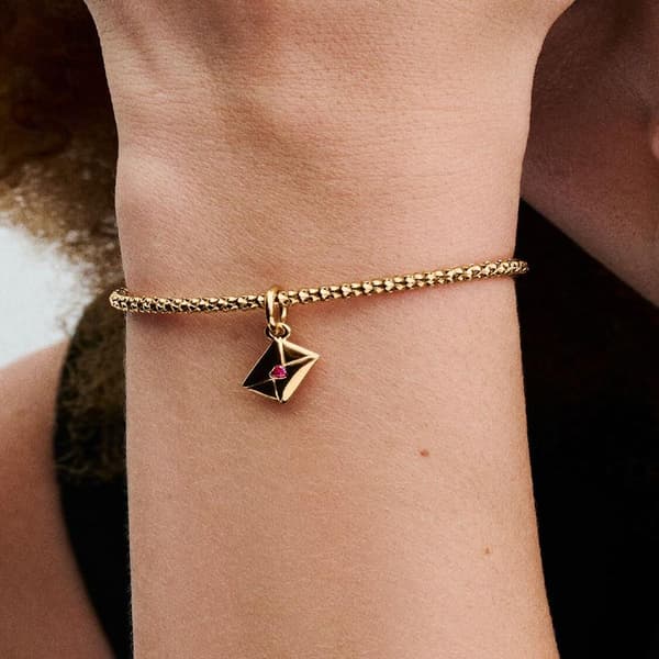 Pandora - Love Letter Envelope Dangle Charm - 14k gold plating