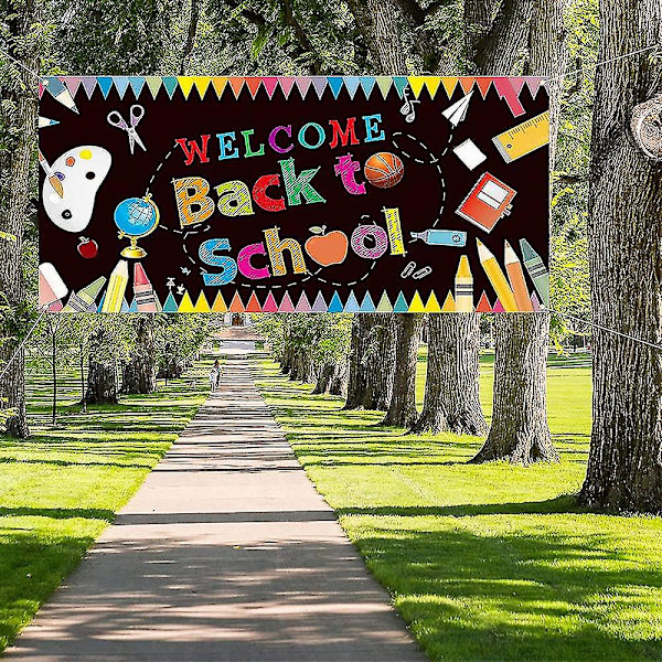 Velkommen Banner, Første skoledag Bakgrunnsbanner, Velkommen Festdekorasjoner Rekvisita