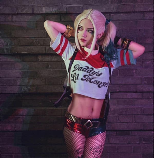 Polyester Harley Quinn Paryk (voksen)