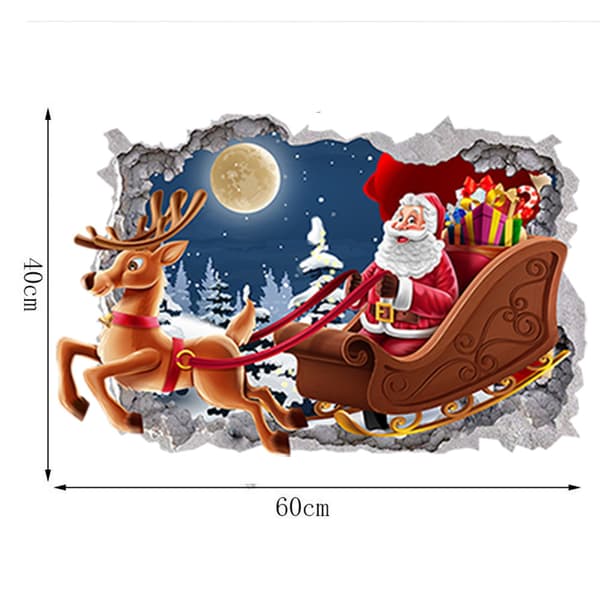 Christmas Window Wall Decals Santa Claus Reindeer Wall Decals Christmas Train