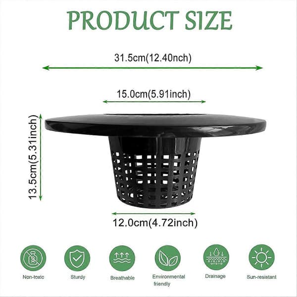 6 tommer netpotter til 5 gallon spand brede låg (5 pak), netkopper