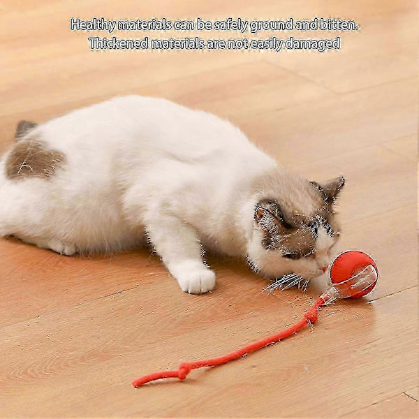 Interaktiv Kattboll Leksak Smart Självrullande Boll Katt Leksak Med Färgglada Ljus För Katt Katter Red
