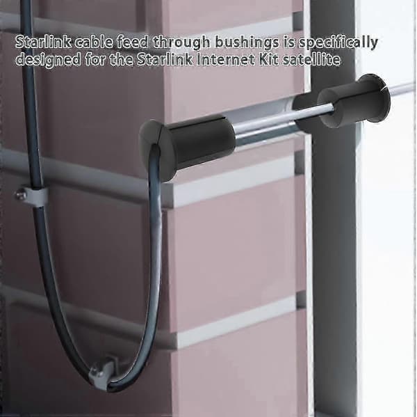 Gjennomføringsbøssing for Starlink Dishy ethernettkabel Black 2pcs