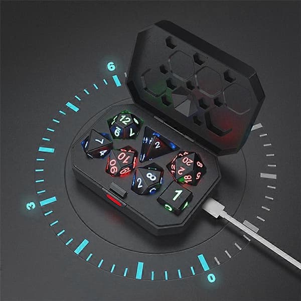 Elektroniske terninger USB genopladelige lysende terninger Glow DND terninger