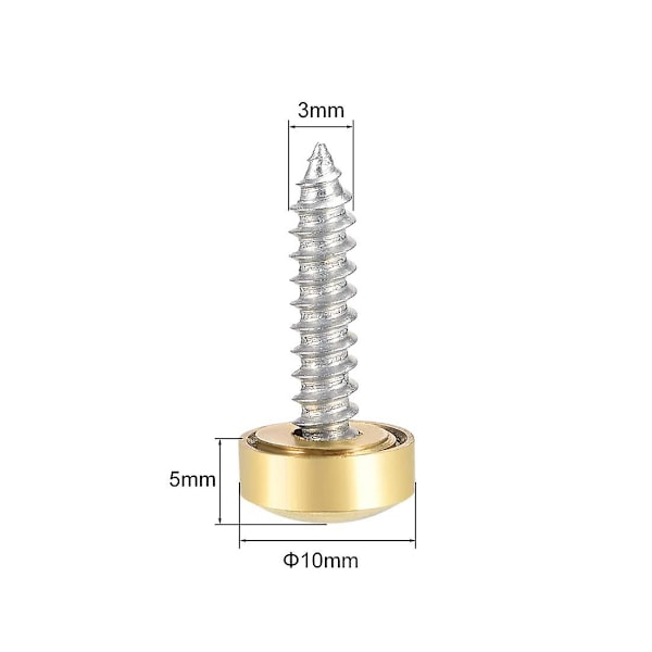 Peiliruuvit Koristeelliset Kannet Peitä Nauloja Kulta 10mm 4kpl