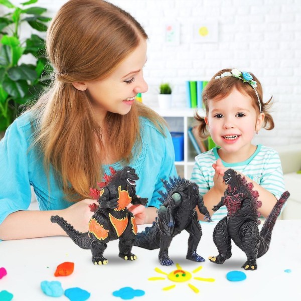 10 sæt Godzilla Movie Monster Godzilla Vs. Kong Toy, Raton Mosla King Kidora, Three Headed Dragon Puzzle Star Håndlavede dukkedekorationer King of the Mon