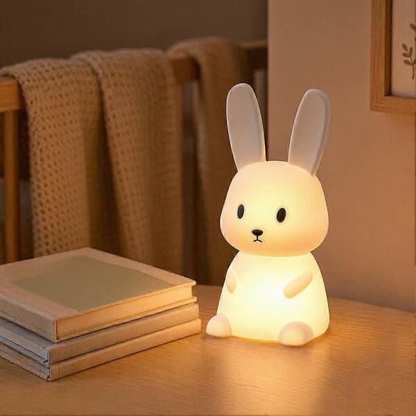Automatisk natlampe med 30-minutters timer, 7-farvet genopladelig sengelampe til børn til børneværelset Rabbit