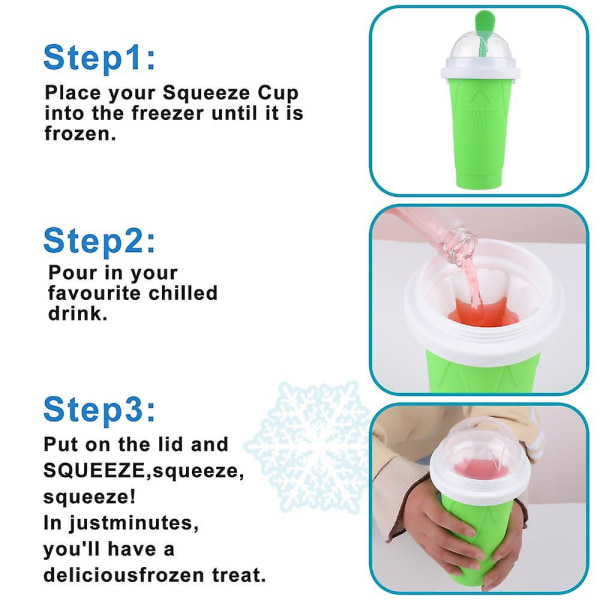 1 St Frozen Magic Squeeze Cup Slushie Maker Cup Green