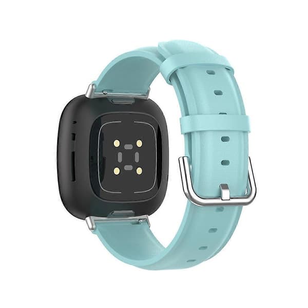 Ægte læderrem til Fitbit Versa 4 / Sense 2 Light Blue