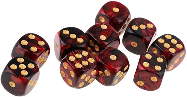 20 stykker polyhedriske terninger D6 terninger 6-sidige 16 mm akryl terningespill