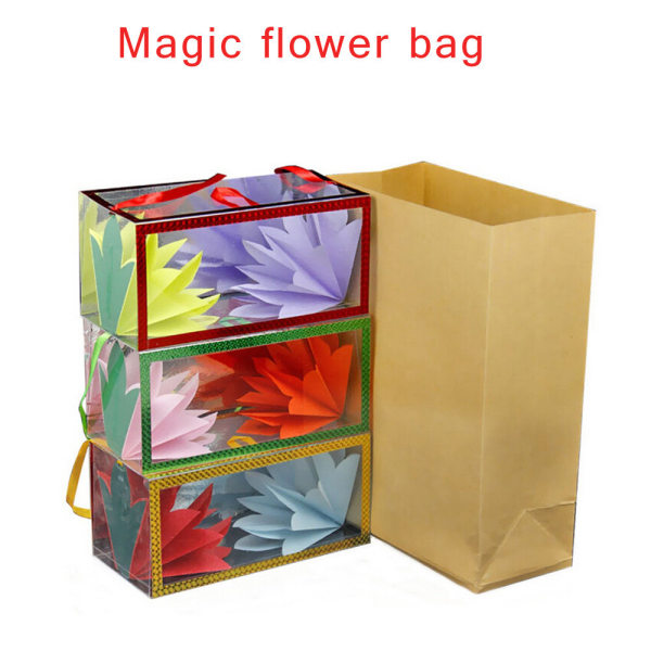 Uusi outo Creative Magic Paper Bag Change Flower Bag Hauska lelu