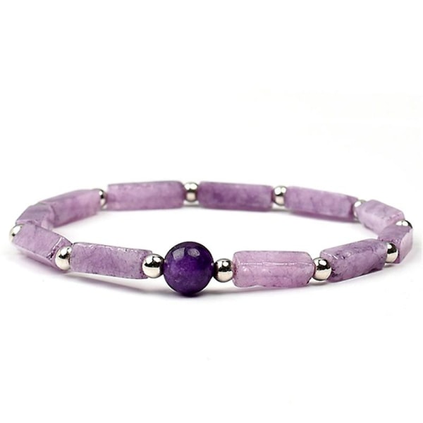 Naturlig ametyst Kroppsrensende slankearmbånd Stone For Women Healing Yoga Purple