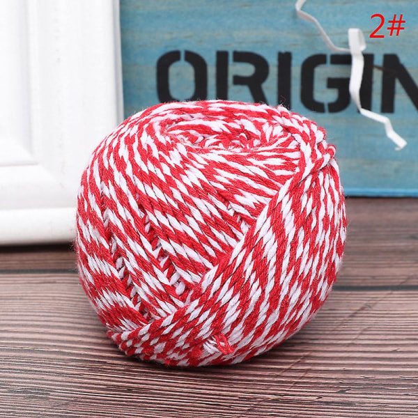 75m 1.5mm Cotton Rope Cord Christmas Wedding Decoration Gift Packaging Tag Cord red and white