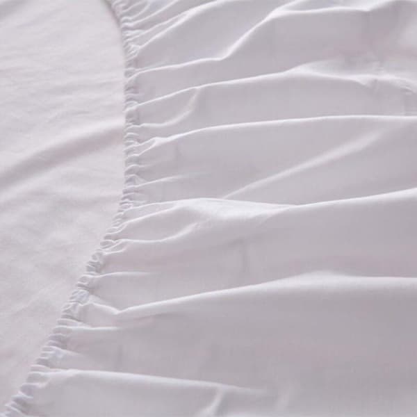 Round Fitted Cotton Sheet, Round Fitted Sheet - White