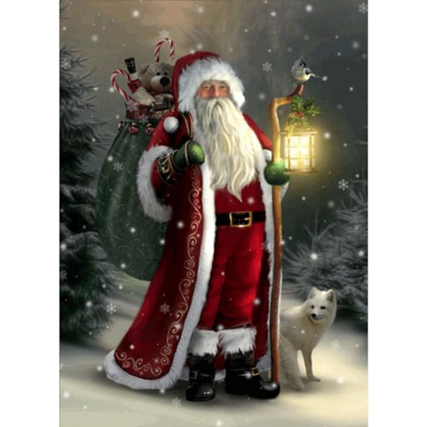 DIY Diamond Painting Kit Jul for voksne, Snowfield Santa