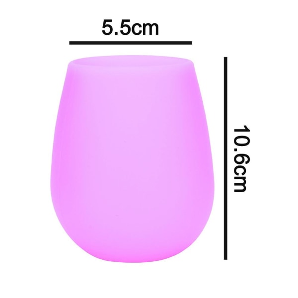 4-pak silikon frysebare vinglass gjenbrukbare og knusesikre vinglass for fester, piknik = /1 .