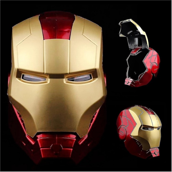 Avengers Iron Man Vuxna Barn Hjälmmask Ungdomssuperhjältar helmasker Julkarnevalsögon med ledljus Elektronisk huvudkåpa självlysande ansiktsmasker