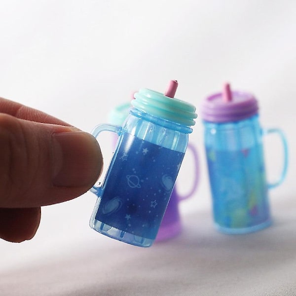 Miniatyyrihuonekalut Lelut Nuketalo DIY Koriste Tarvikkeet Mini Mehu Olki Juomat